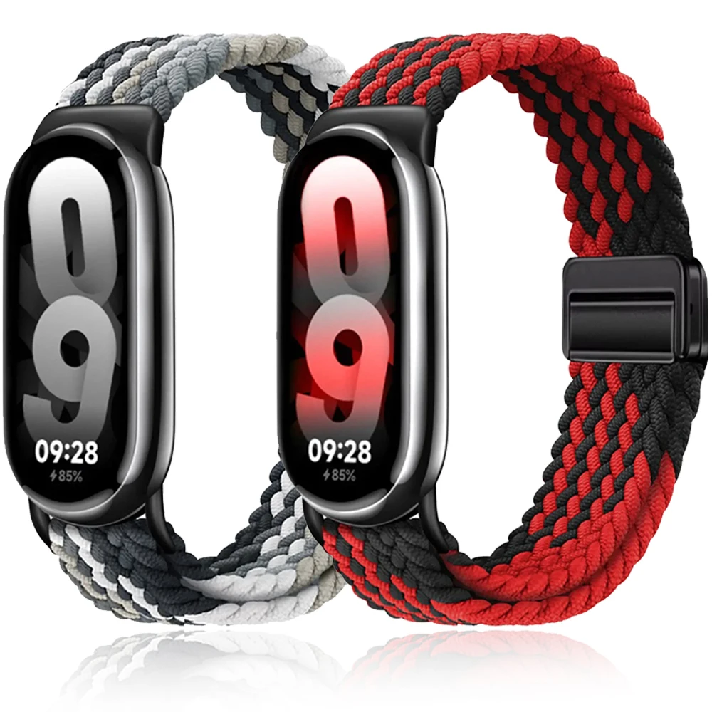 Nylon Magnetisches Schlaufenarmband für Xiaomi Mi Band 10 9 Komfortables Atmungsaktives Ersatz-Armband für Xiaomi Mi Band 10 8 Zubehör