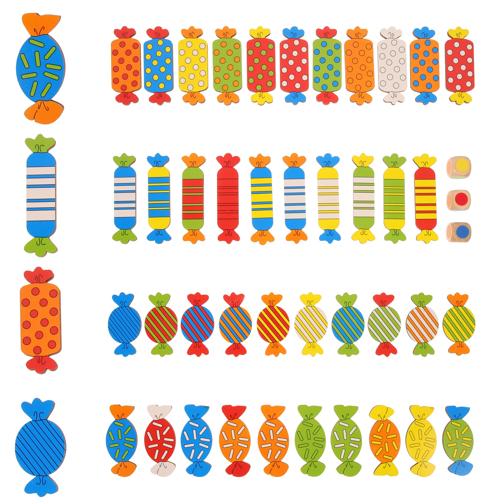 1 ensemble de jeu de correspondance des couleurs, planche en bois en forme de bonbon, apprentissage pour le développement cognitif, jeu de société des couleurs, correspondance des bonbons