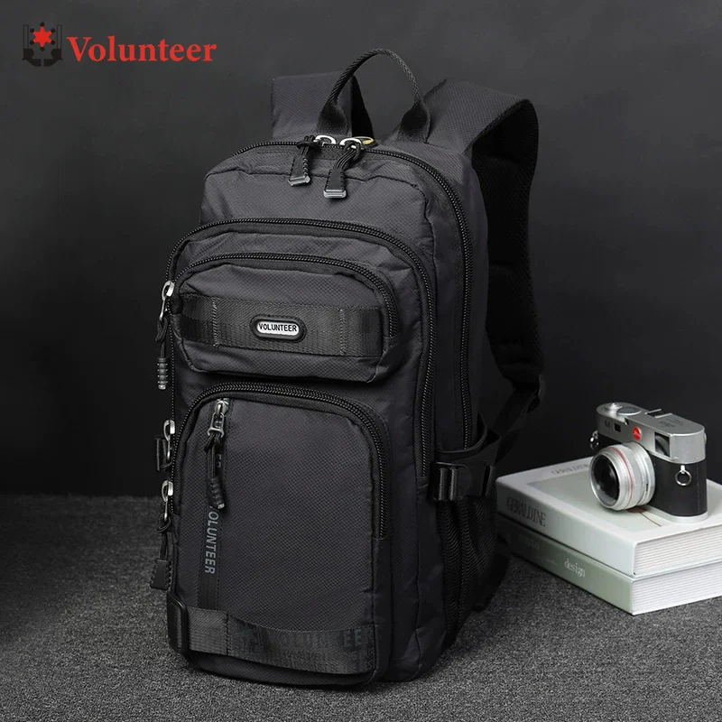 VOLUNTEER Fashion Large Capacity Backpacks for Men 2026 New Casual Oxford Cloth Commuter Business School Backpacks Man 1700-01