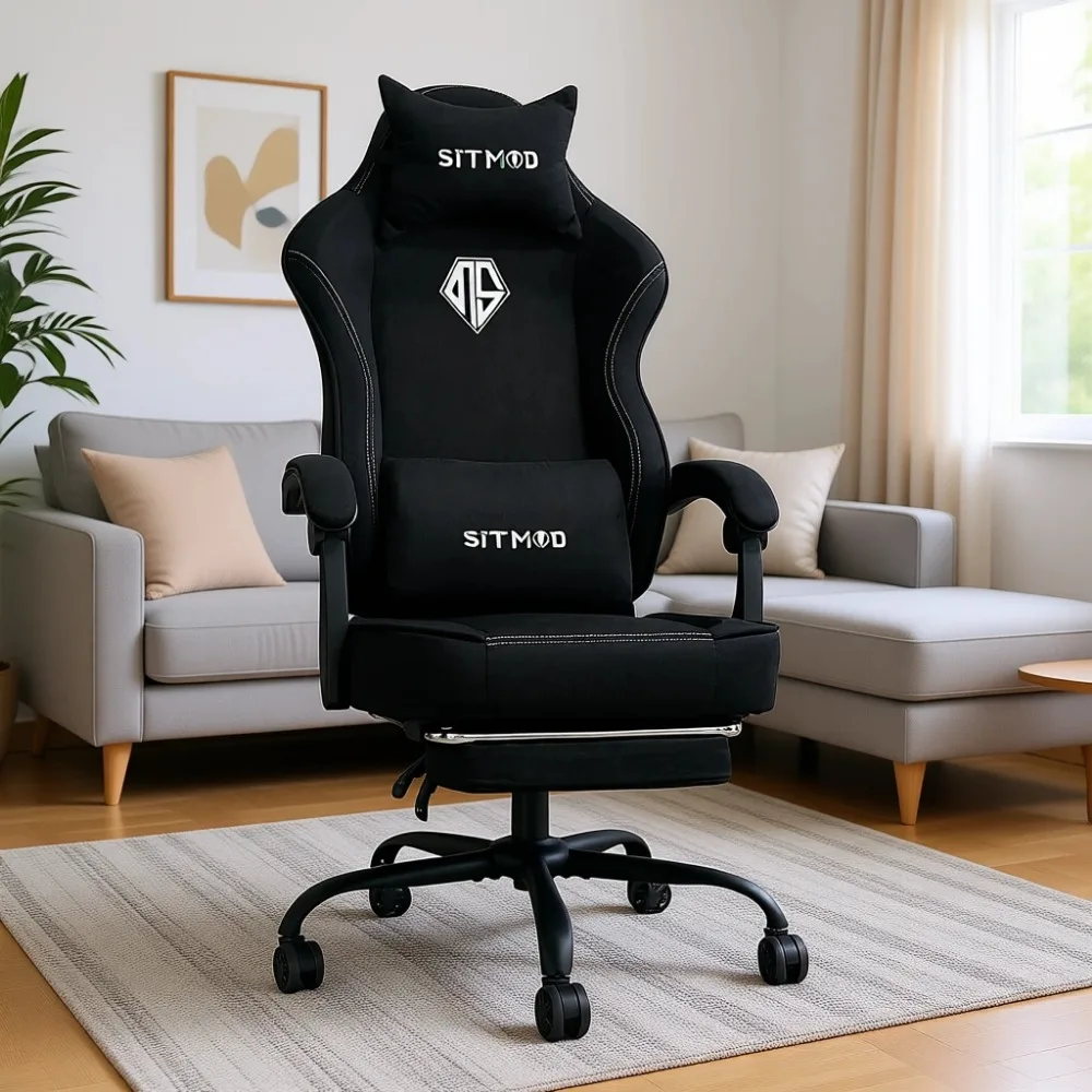 Ergonomic Gaming Chair with Footrest and Pocket Spring Cushion: Supportive and Comfortable for Big and Tall Users