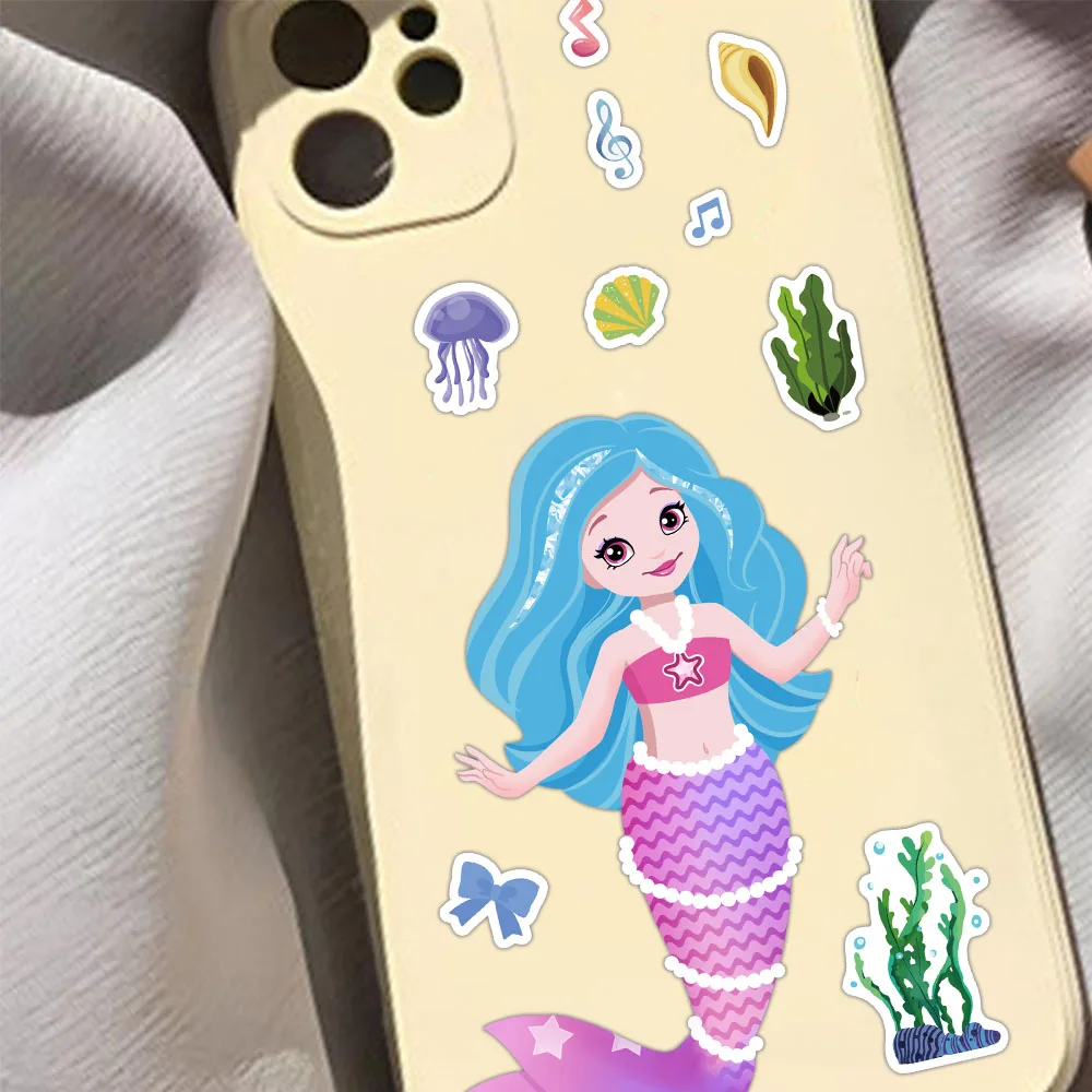 8/16PCS Creative Mermaid Sticker diy Notebook Handbook Sticker Material Sticker image 6