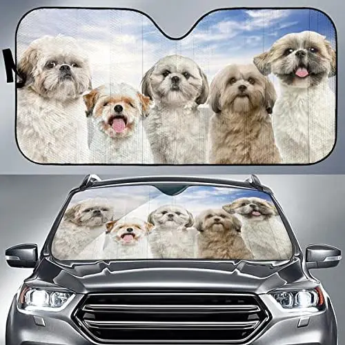 

Cute Shih Tzu Team Dog Lover car sun visor, window sunshade, car windshield sun visor for UV sun protection car sun visor