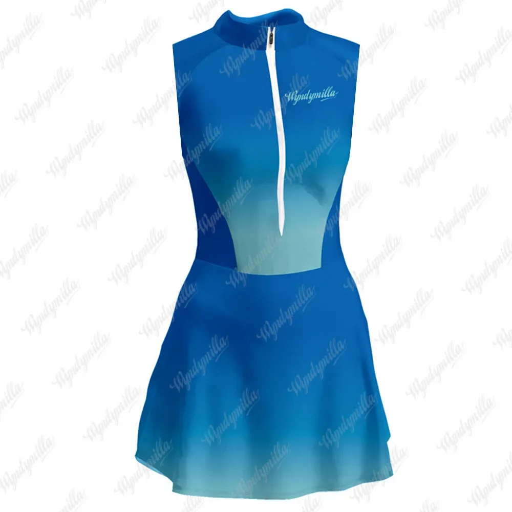 Macaquinho Saia Women's Cycling Running Vest Tights Dress Vestidinho Triathlon Sleeveless Little Monkey Trisuits Bike Suit