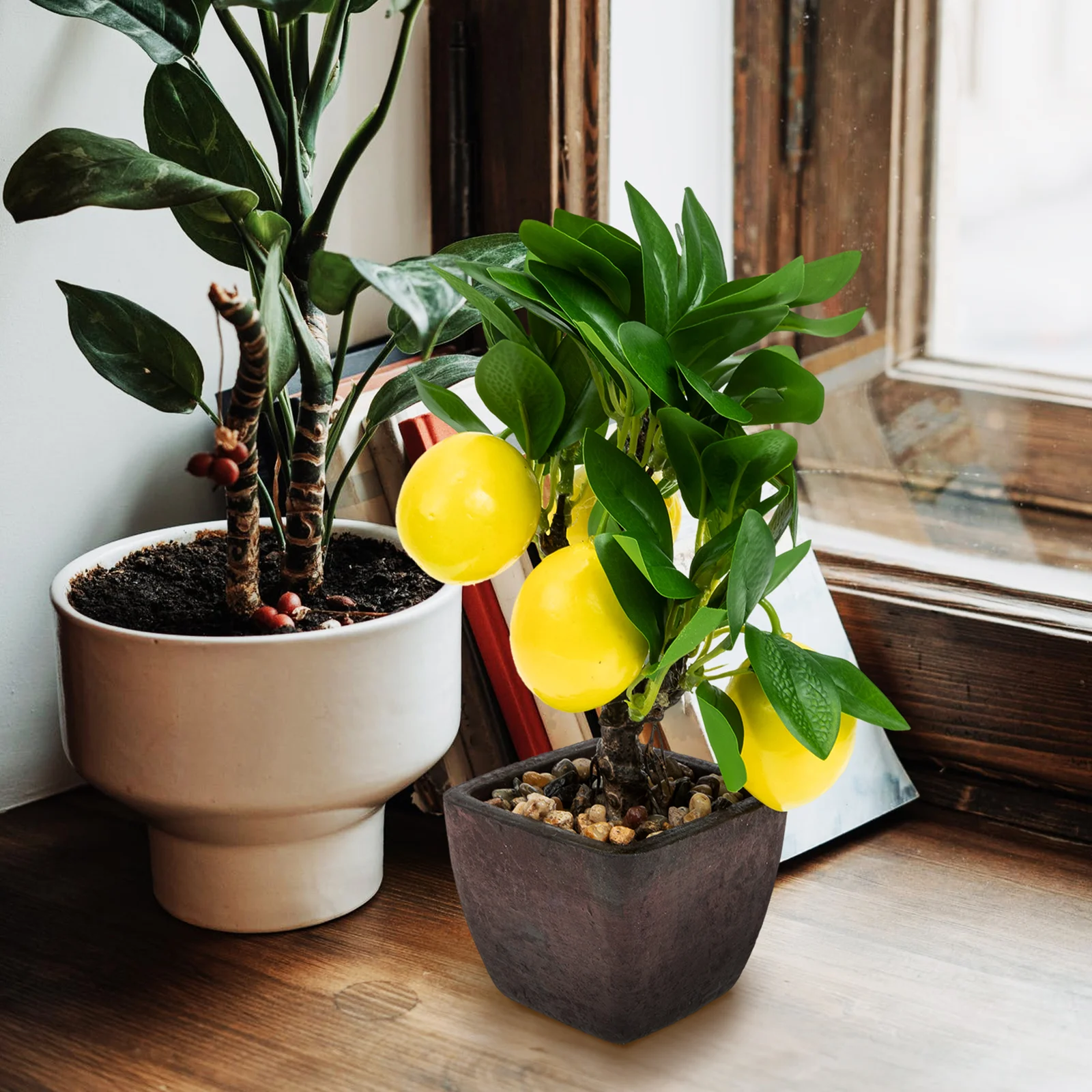 

Premium Artificial Lemon Bonsai Decor Desktop Potted Tree For Home Office Wedding Party Decoration Realistic Fake Lemon Tree