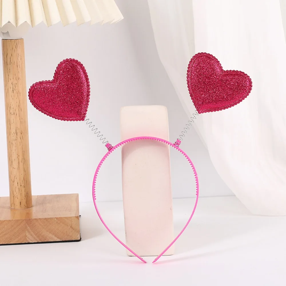 컨페티 헤어 후프 레드 러브 헤드밴드 레드 피치 하트 러브 하트 모양 헤드밴드 안경 레드 발렌타인 데이 헤드드레스