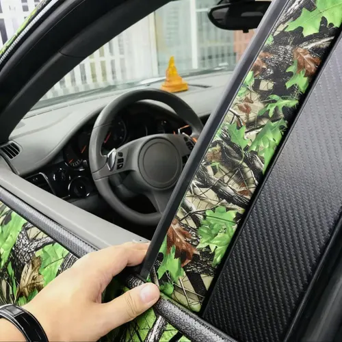 Imagen 2 del producto Película de revestimiento de vinilo de camuflaje de árbol de hojas naturales, pegatinas para coche, decoración de calcomanía de camuflaje sin burbujas