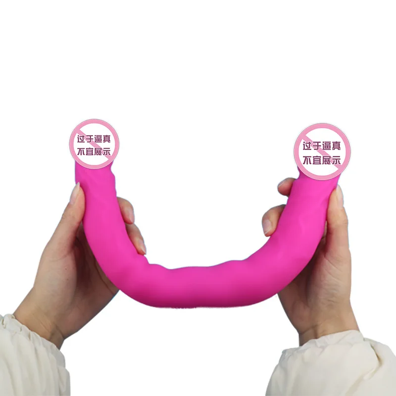 Double-Ended Vibrator Dildo for Couple Sex Toys, Strapless G Spot Dildos Silicone Fake Penis with Vibration for Lesbian Anal