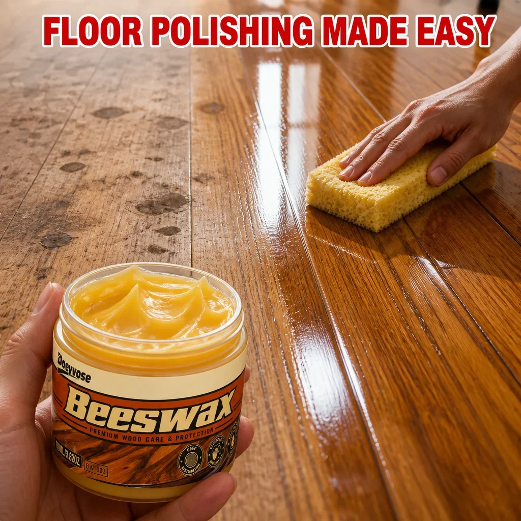 Pure Beeswax Wood Furniture Polishing Wax Waterproof Anti-Crack Leather Care Restoration Polish