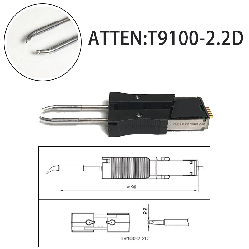 ATTEN T9100-2.2D for ST-1509/9150/N9100 Soldering Iron Head Integrated Heating Core Soldering Tweezers Replacement