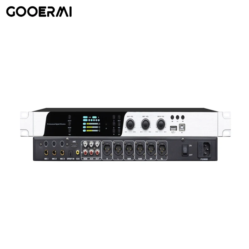 Audio Processor Digital Preamplifier KTV Karaoke Reverb Microphone Anti Whistling Feedback Suppressor