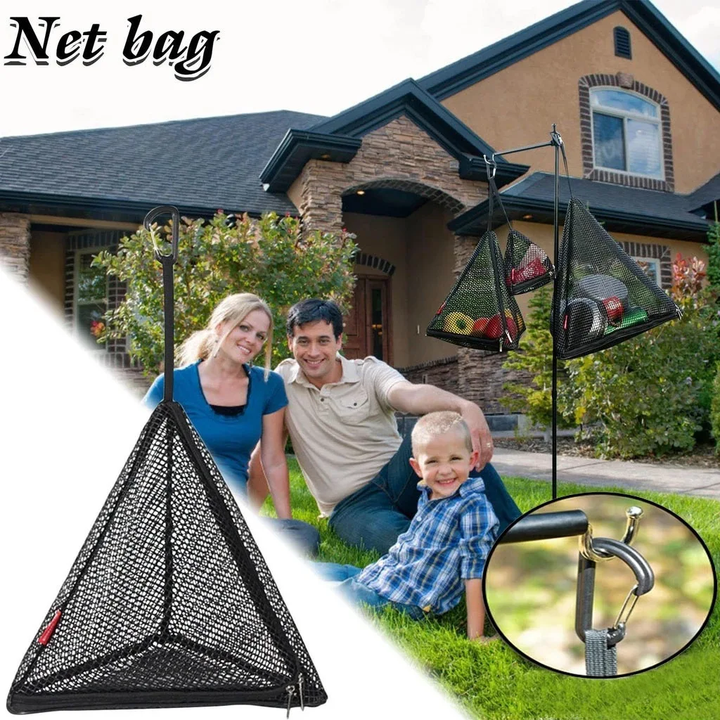 Outdoor picnic triangle drying net foldable storage Camping hanging bag storage hanging net