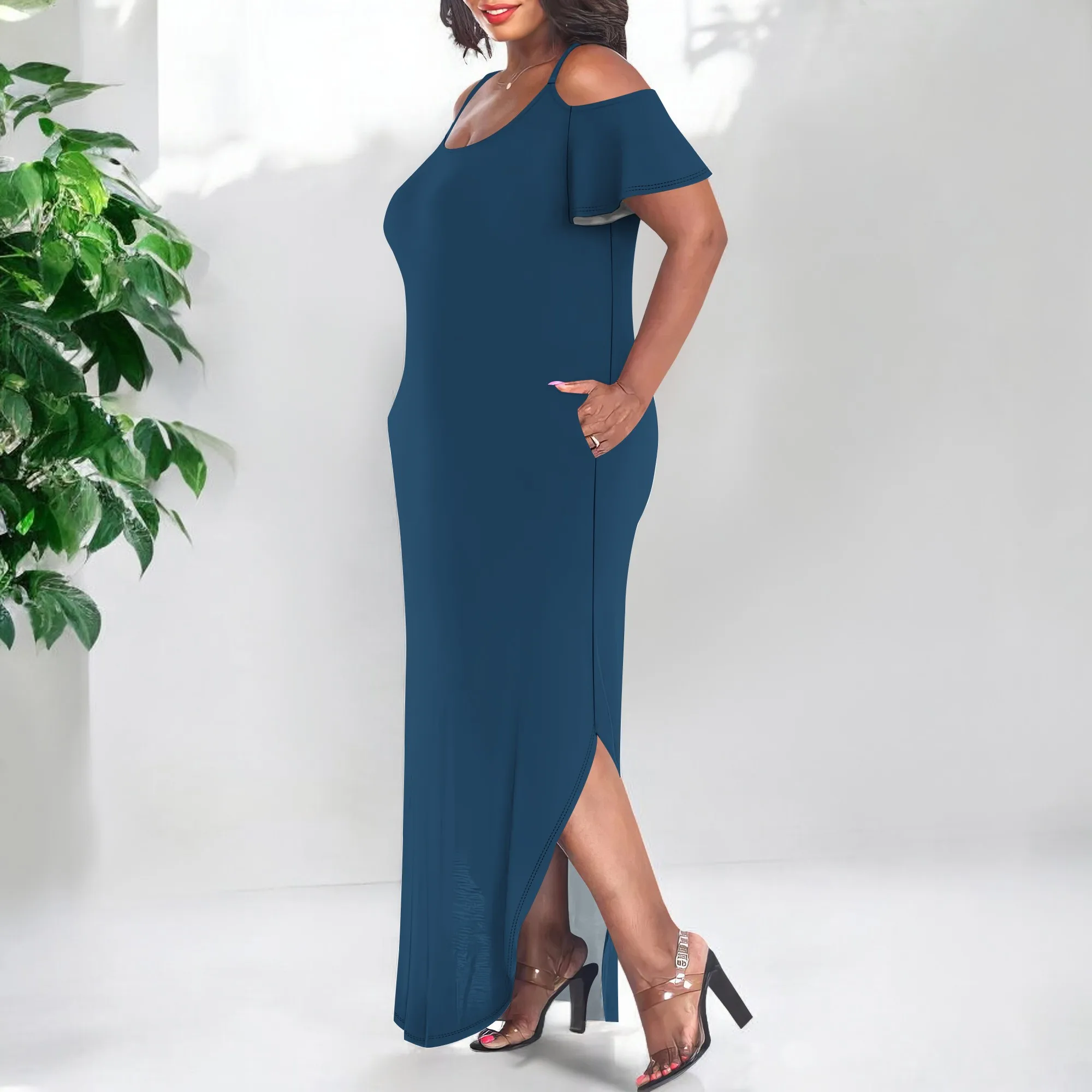 

Womens Summer Dresses Strap Off Shoulder Streamlined Long Skirt Boho Dresses for Women 2024