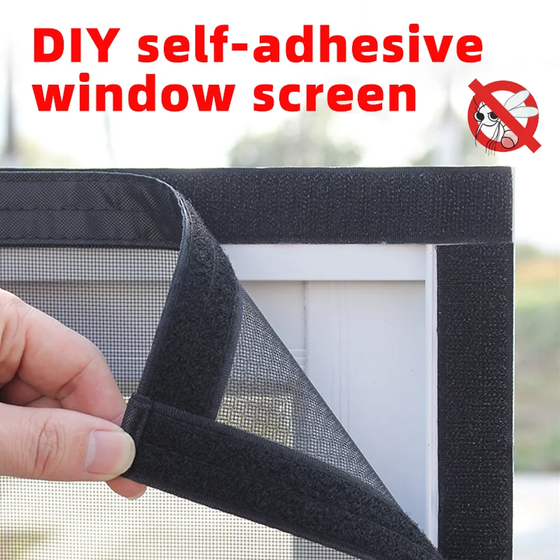 1 set of DIY self-adhesive screens, summer anti-mosquito screens, can be cut to size according to the size of the window, equipp