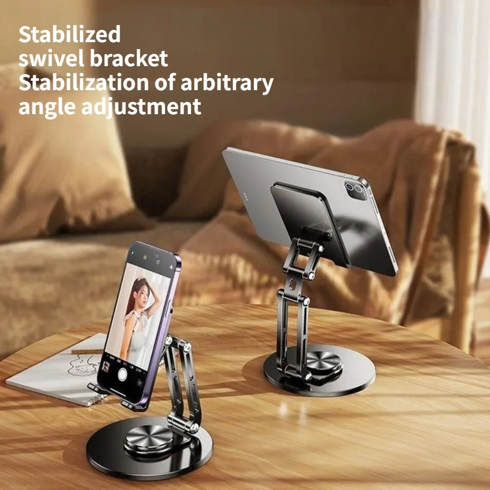 360 °   Soporte giratorio para teléfono: soporte de escritorio ajustable para todos los tamaños de teléfono: seguro, estable y ahorra espacio