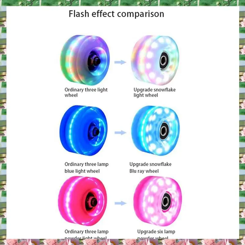 

Спортивные колеса для роликовых коньков 6LED — колеса для скейтборда с подсветкой, четырехколесные колеса, двухрядные колеса для катания на роликовых коньках с 6 светодиодами — скейтборд