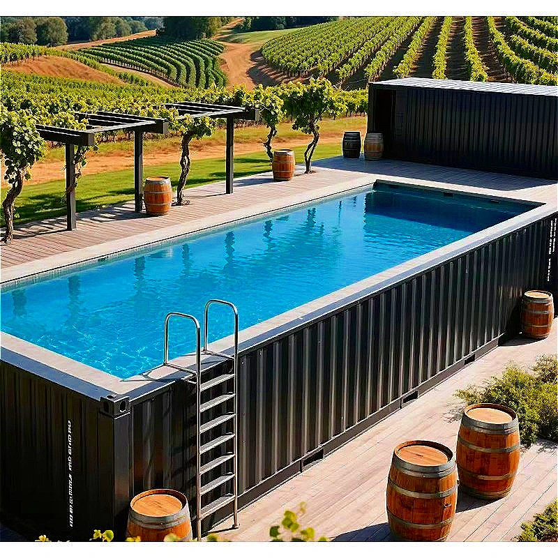 Permanent Installation Container Pool with Solid Steel Structure Customized Shape for Hotels Resorts and Private Backyard Luxury