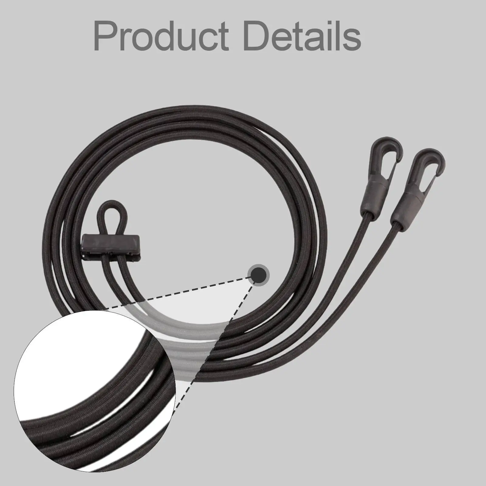 Durable Black Nylon Horse Rein Elastic Training Rope Bridle Accessory 3m for Riding and Grooming Headcollar