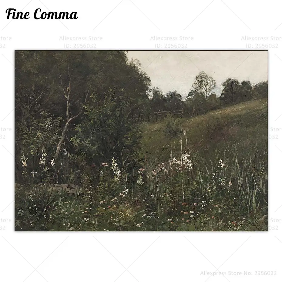 Summer Fields Landscape Vintage Poster Field Painting Wall Art Canvas Print Farm Nature Art Home Decor Housewarming Gift