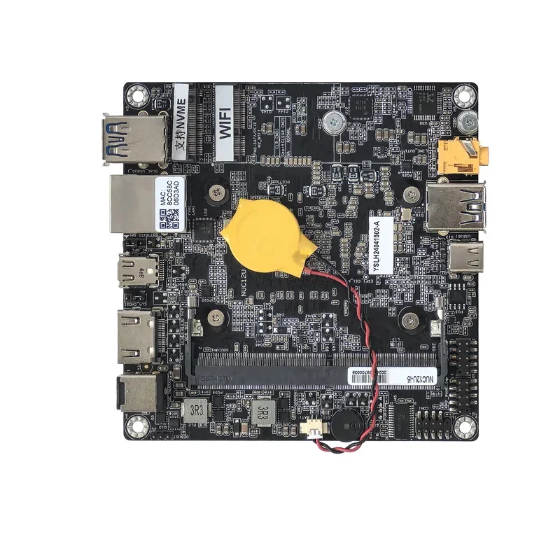 BOLRZO 2026 ELSKY NUC13U intelligent machine industrial motherboard I5-1335U compact portable main board 12V~ 24V wide
