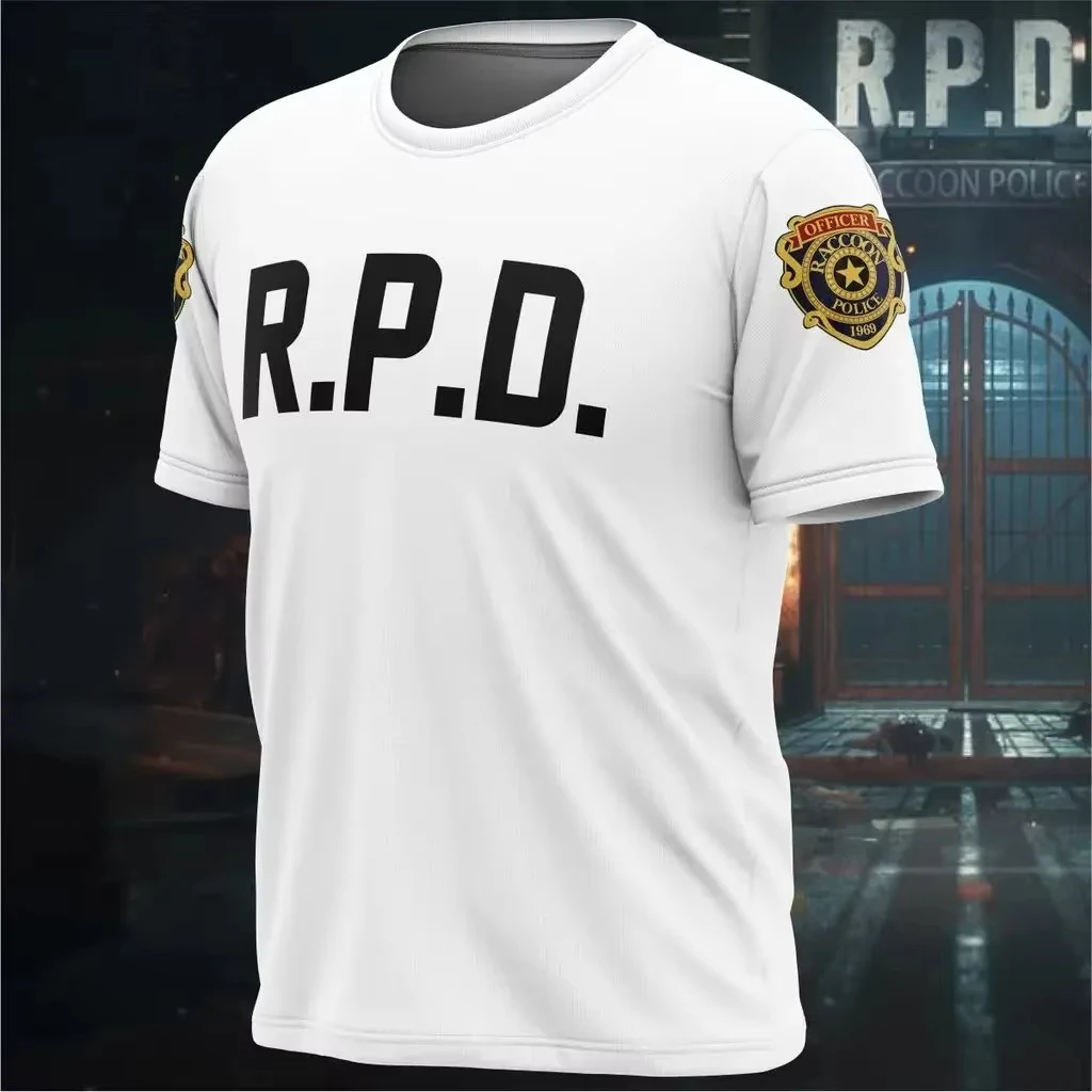 2026 Movie Resident Evil Umbrella R.P.D. Sport U.B.C.S. Quick-dry Breathable 3D Print Men T-shirt Harajuku Short Sleeve