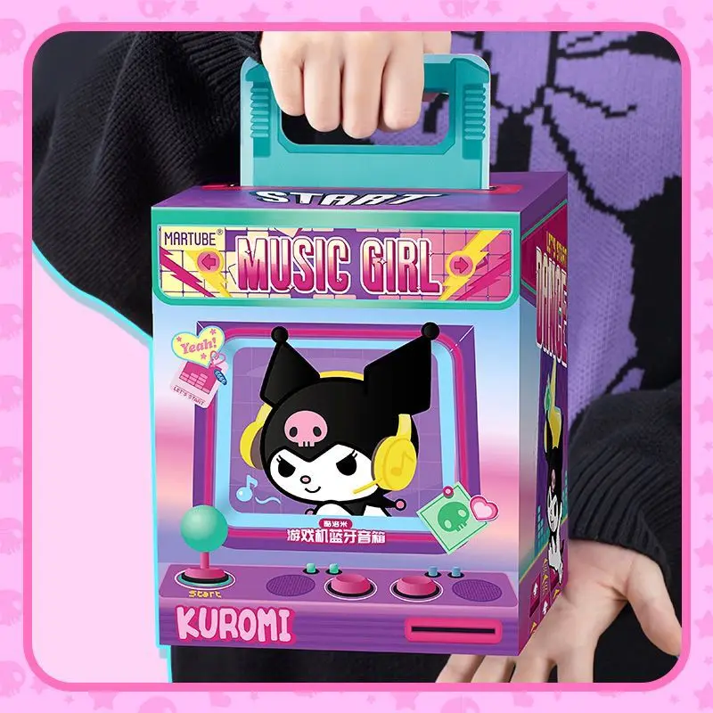 

Martube Sanrio Kuromi Game Machine Figures Toys Kawaii E-Sports Kuromi Speaker Game Player Room Ornaments For Girls Holiday Gift