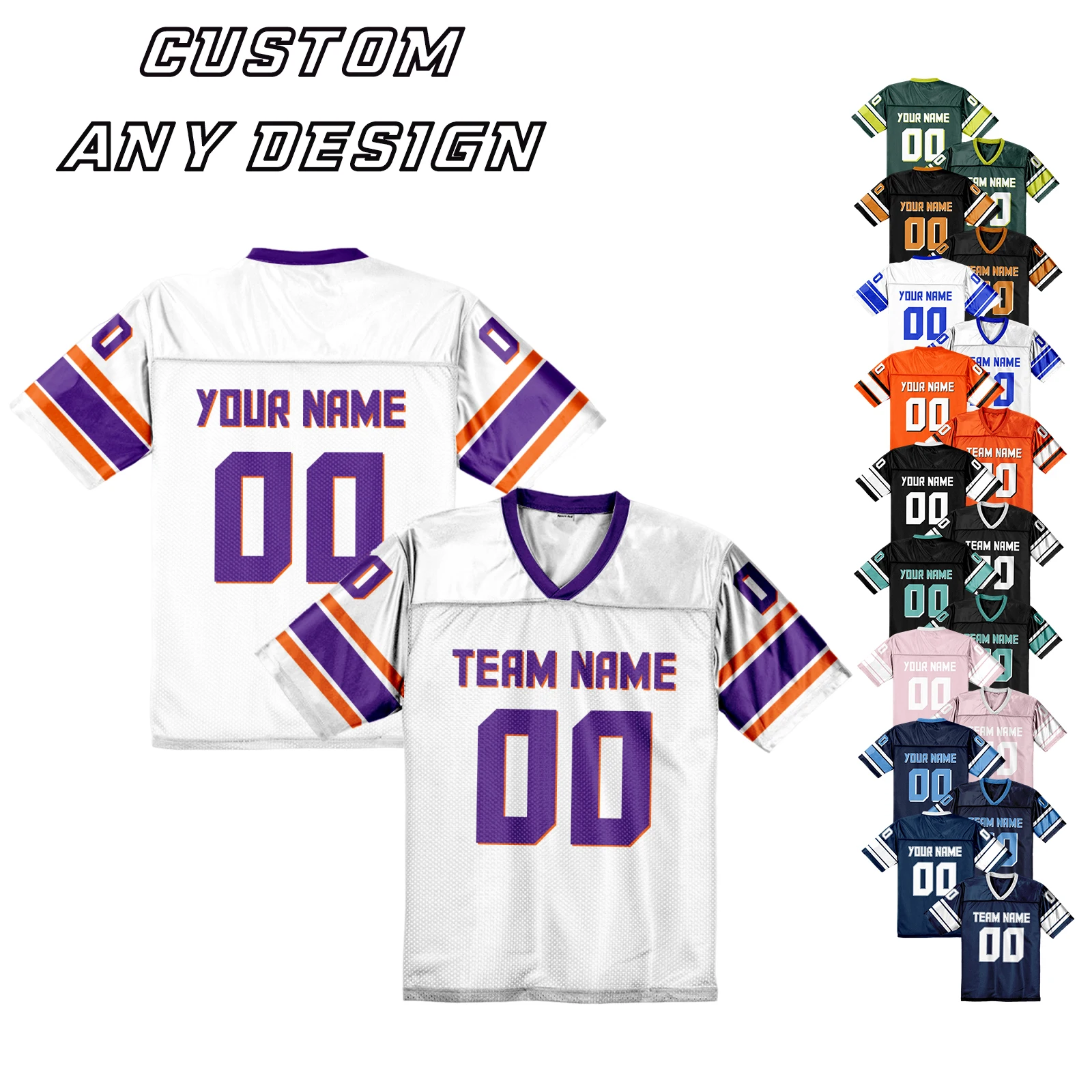 Personalized White American Football Jersey Custom Name Number Football Team Shirt for Women Girls Club Fans Men Youth