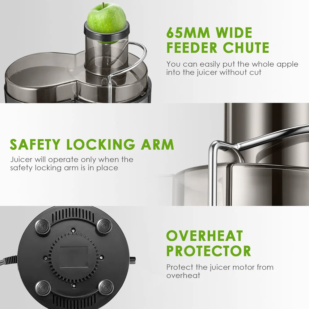 Commercial Juicer Blender Household Electric Juicer Ultra-quiet Automatic Juice Machine Separation Juicer Machine