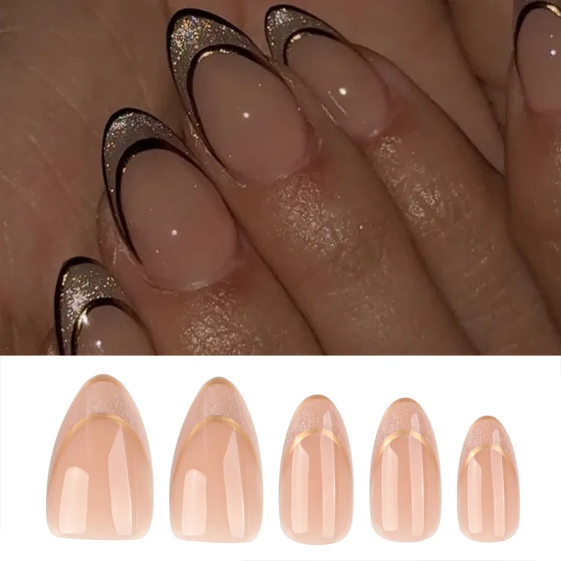 Wine Red Cat Eye Nail Art False Nails Set