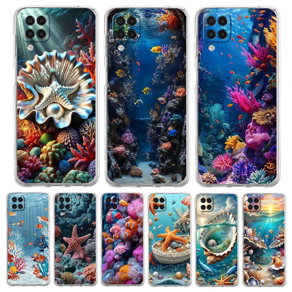 

Soft TPU for Samsung Galaxy A13,A15,A22,A23,A25,A31,A32,A33,A35,A41,A51,A52,A53,A05,5G Transparent Phone Case Cartoon Ocean Life