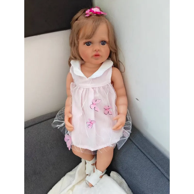 

55CM Betty Full Body Soft Vinyl Reborn Toddler Curly Hair Princess Lifelike Baby Doll Christmas Gift for Grils