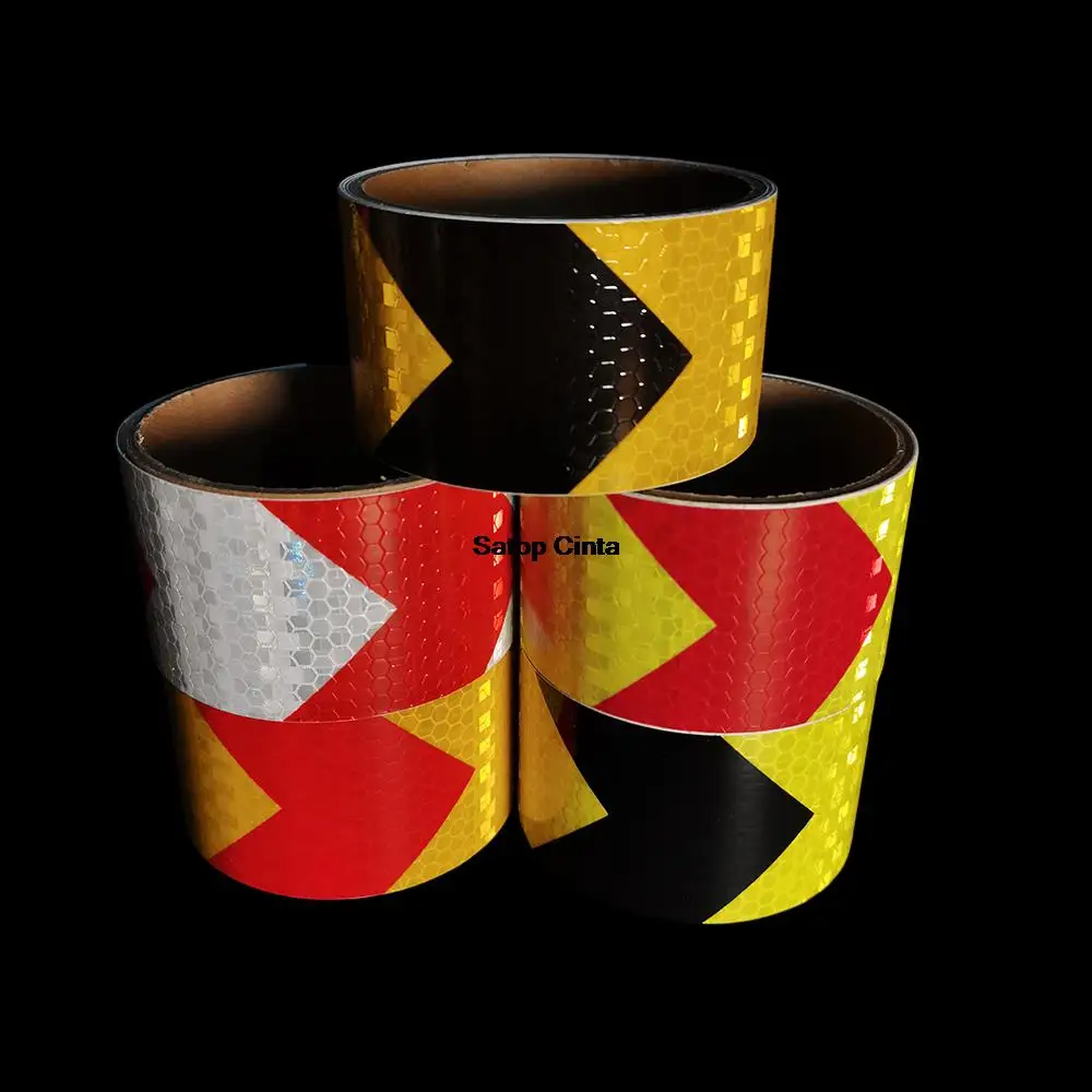 DIY 5cm*100cm Safety Reflective Tape Arrow Grid Waterproof Conspicuity Warning Adhesive Stickers Reflectors Strip For Motorcycle