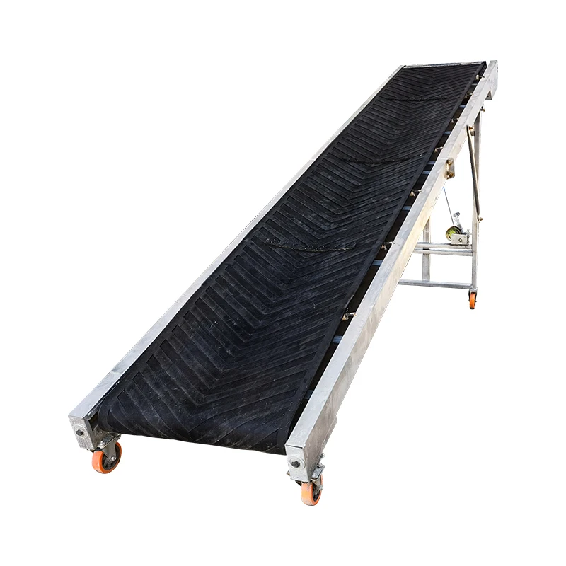 Loading and unloading conveyor belt small assembly line mobile folding lifting climbing belt conveyor