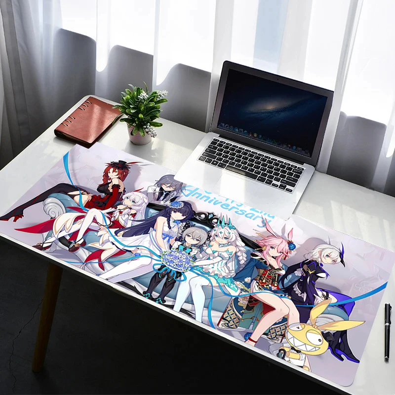 Mouse Pad PC Non Slip Rubber Mousepad Laptop Gamer Cabinet Keyboard Pad Office Computer Gaming Desk H-honkai Impact 3 Mouse Mat