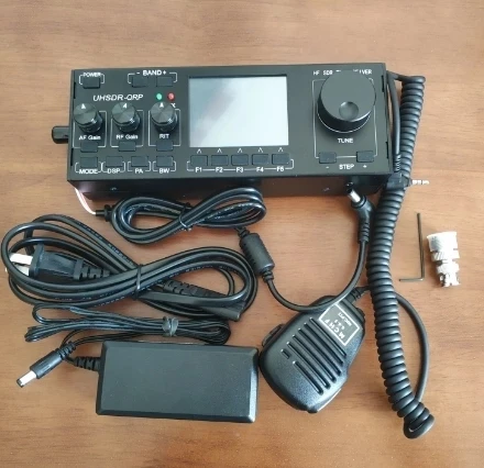 MCHF V0.6.3 HF SDR Transceiver QRP Transceiver Amateur Ham Radio (Transparent /Black Buttons) With power supply + Microphone