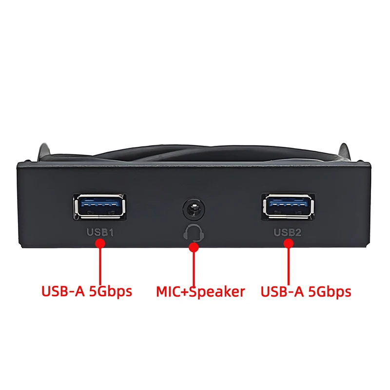 2 portas usb 3.2 gen1 5gbps + 3.5mm interface de fones de ouvido painel frontal hub divisor suporte adaptador para pc desktop 3.5 polegadas disquete bay