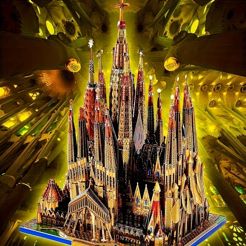 

3D three-dimensional metal puzzle Sagrada Familia Cathedral building handmade assembled models send children toy gifts
