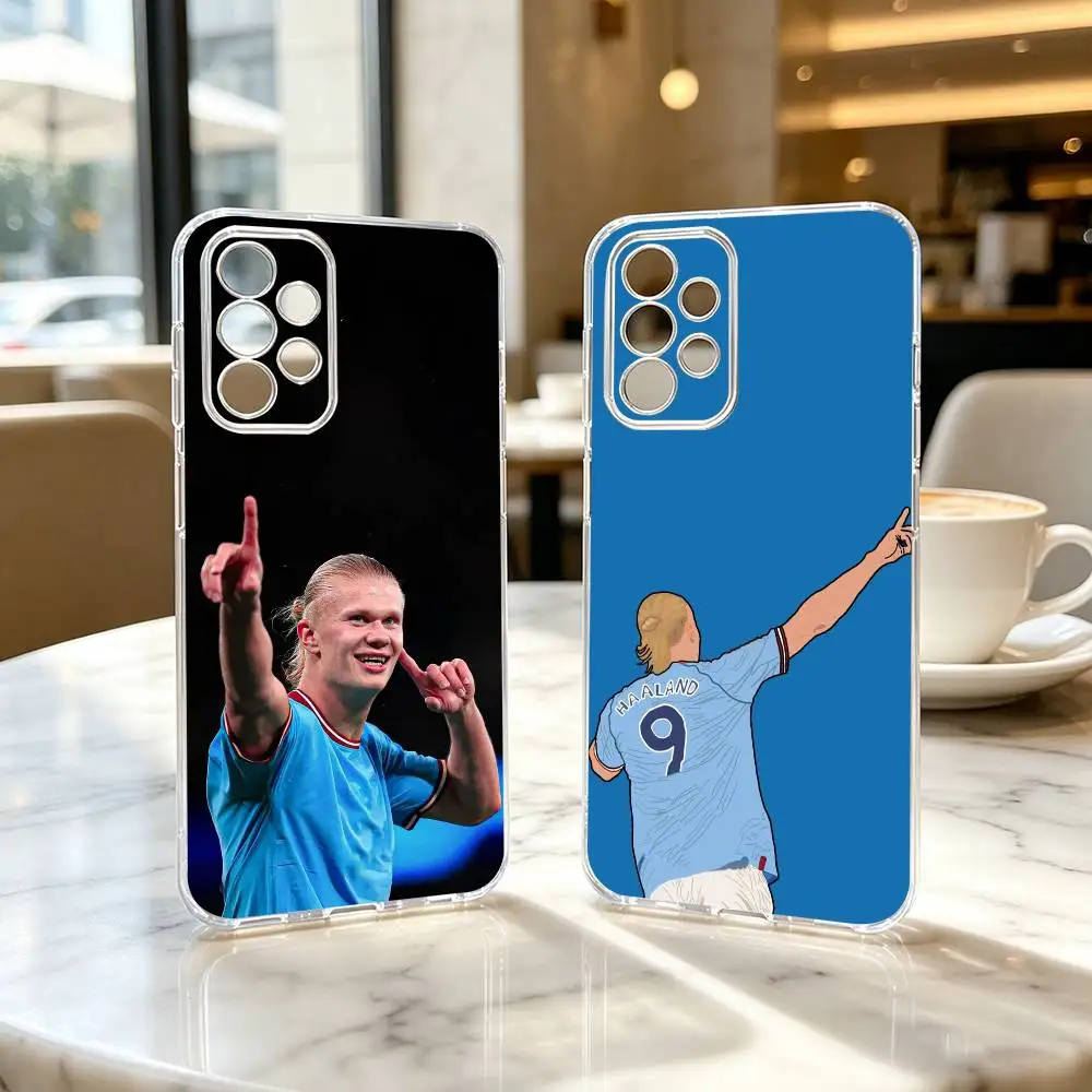 Haaland Sports Star Football Phone Case Transparent Silicone Soft For Samsung S25,S24,S21,S22,S23,S30,Ultra,S20,Plus,Fe