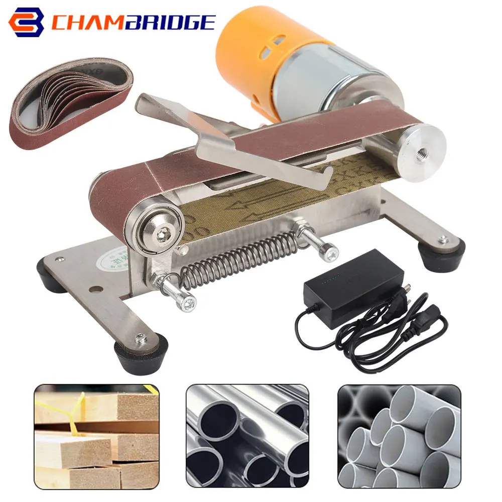 

Adjustable Speed Mini Electric Belt Sander Multi-function Polishing Machine DIY Cutter Edges Sharpener Belt Grinder EU US Plug