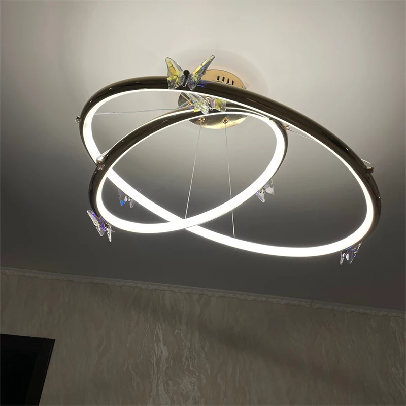 Lámpara colgante LED tricolor moderna para sala de estar, luz de techo para dormitorio, candelabro de habitación, lámpara de iluminación interior