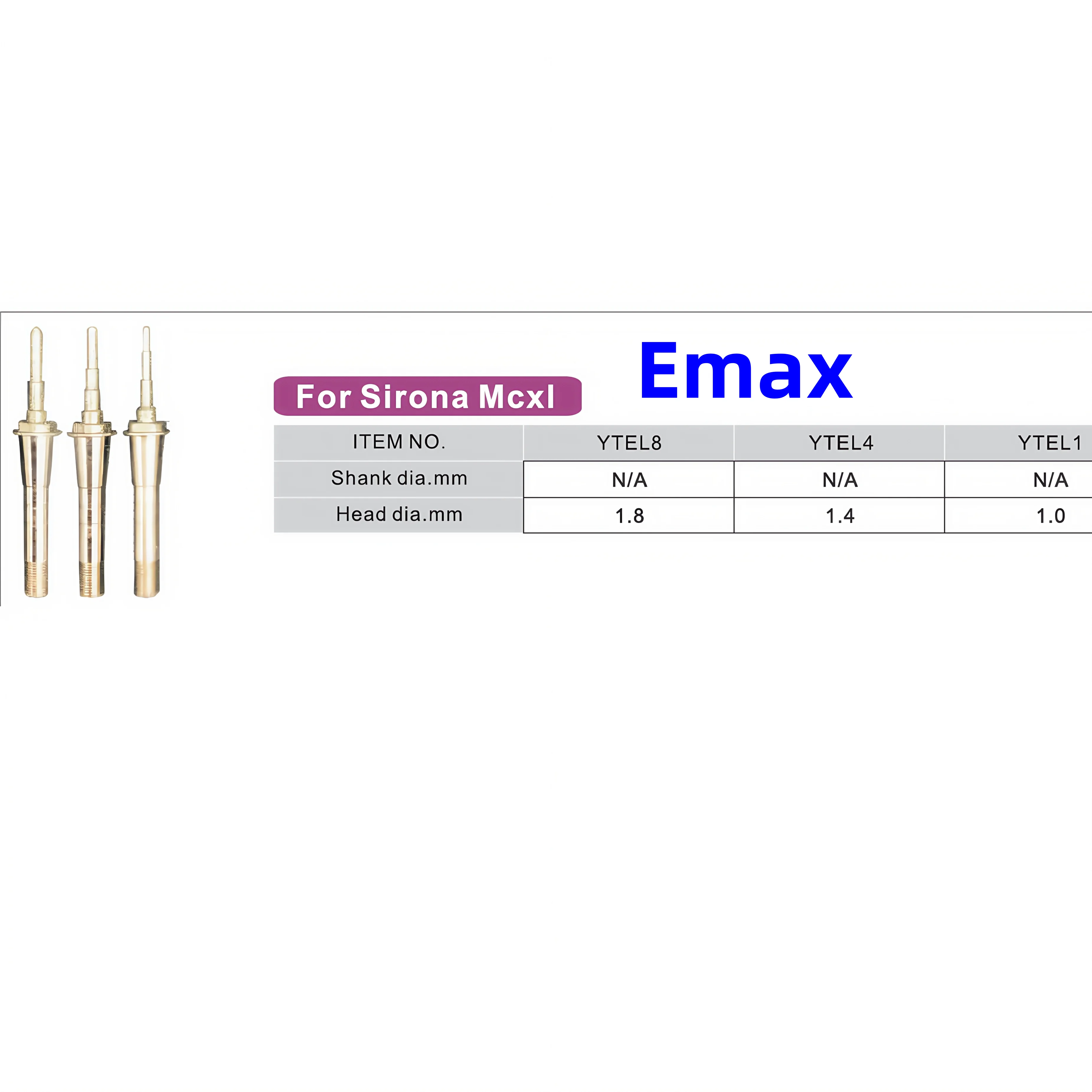 

2 PCS Sirona MCXL Dental CAD CAM Milling Cutter Wet Sirona MCXL Milling Bur for Lithium Dislicate Block Dirll Tool
