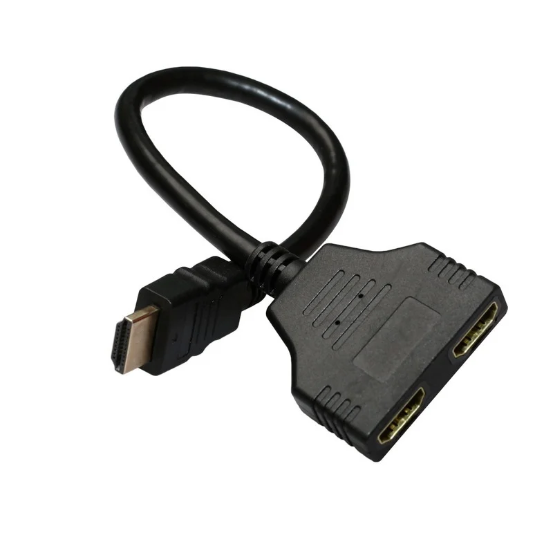 HDMI-compatible Splitter Adapter Converter Male To Female HDMI-compatible 1to 2 Split Double Signal Adapter Convert Cable