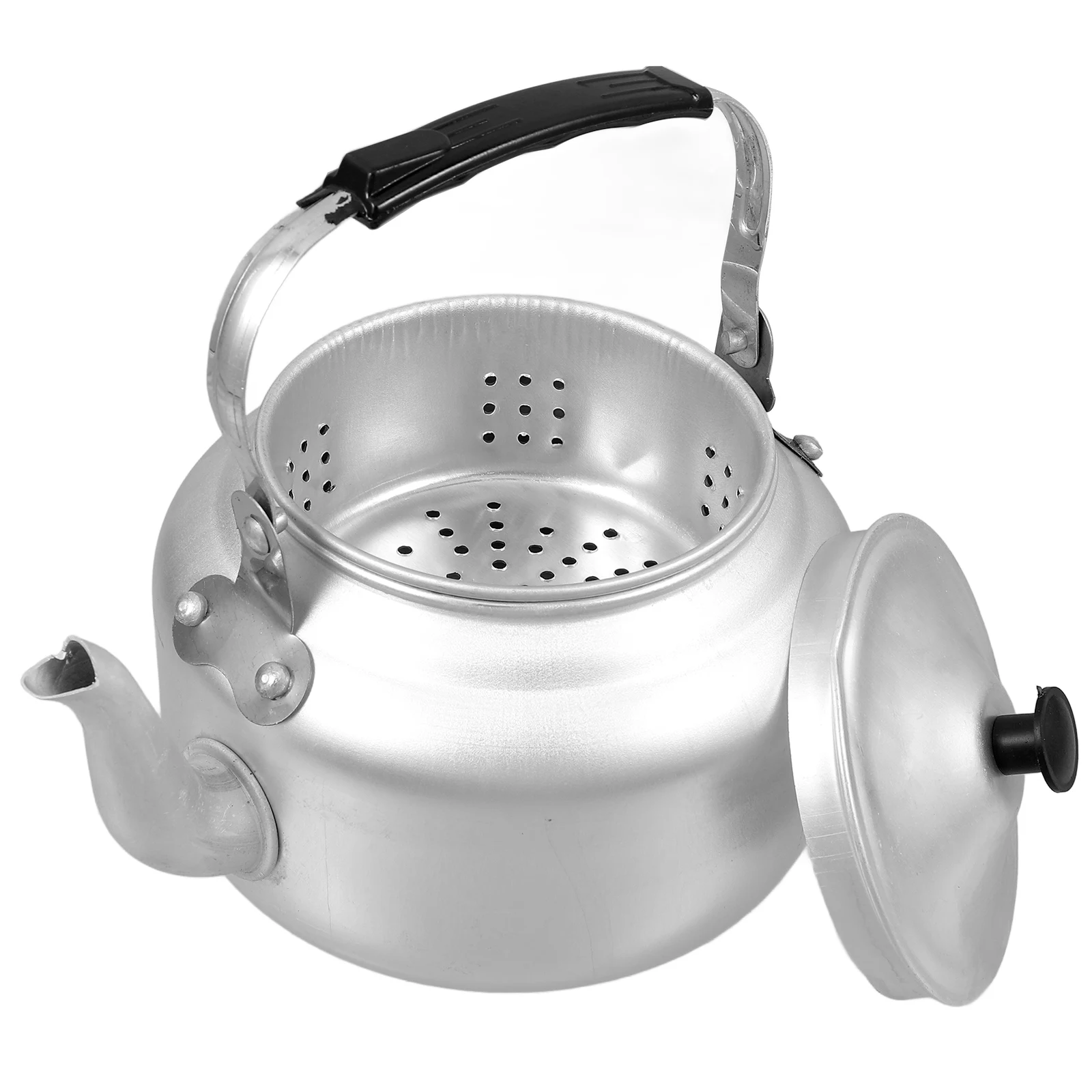 

1pcs Aluminum Teapot 1L Small Portable Tea Kettle For Home Office Camping Kitchen Use Metal Water Pot Boiling Coffee Loose Tea