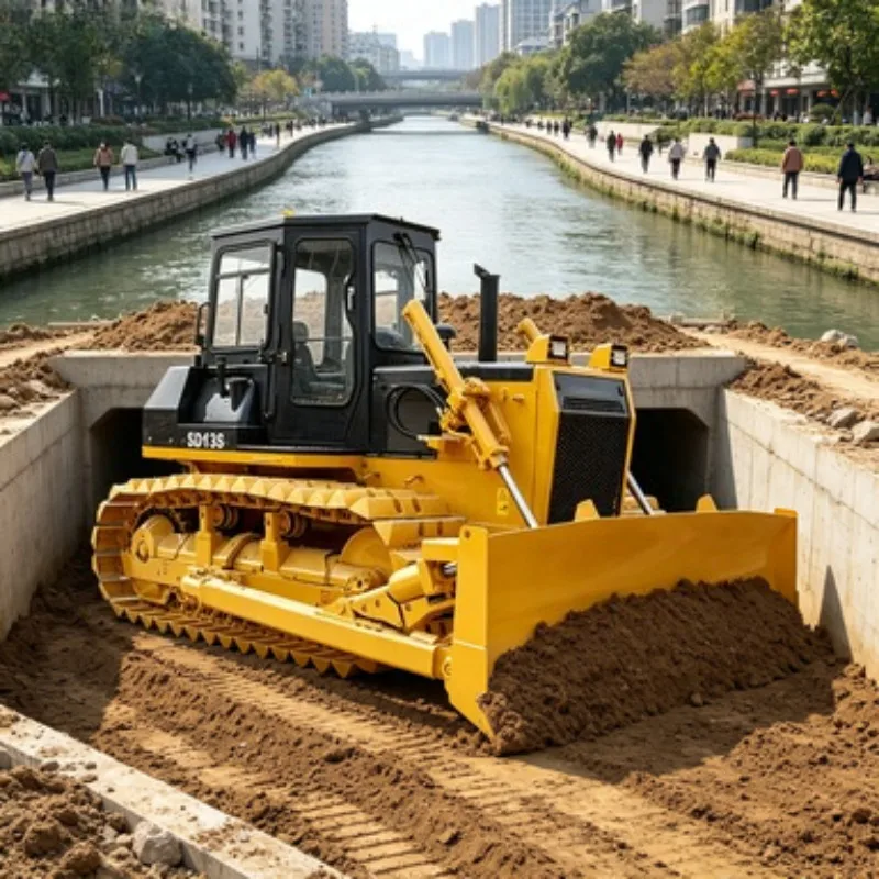 Crawler Bulldozer Dozer 80HP Earthmoving Equipment Compact Dozer Machine for Construction Site Job Building Foundation Work
