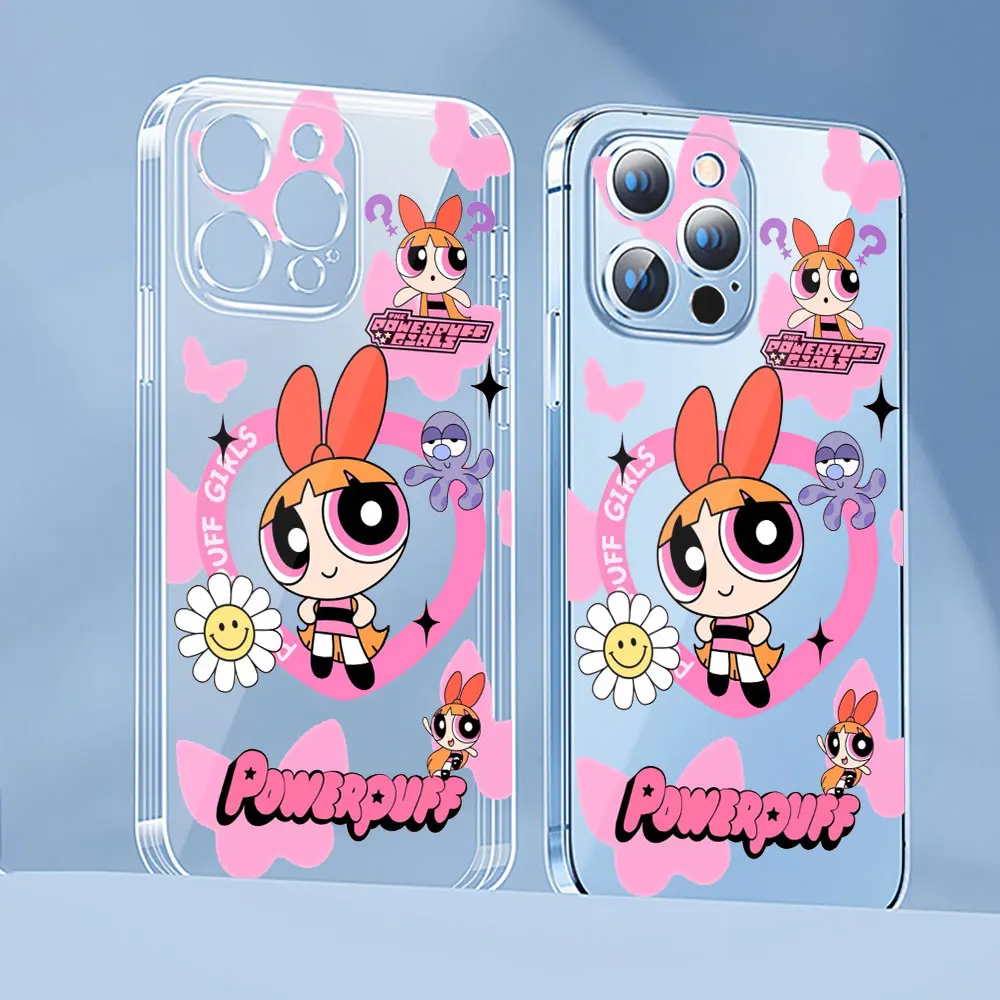 Anime P-Powerpuff G-Girls Phone Case For Redmi Note 13 12 11 ProPlus 12S 11T 11S 10 10S 9 9S 9T 8 Pro Max Case Transparent Cover