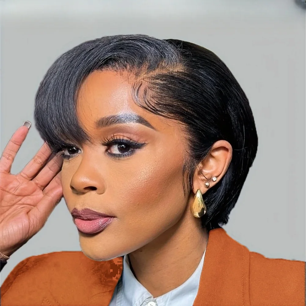 

Pixie Cut Lace Front Wigs Human Hair 13X4 Lace Front Wigs Human Hair Short Bob Wigs Wave Lace Front Pixie Cut Wigs For Women Pre