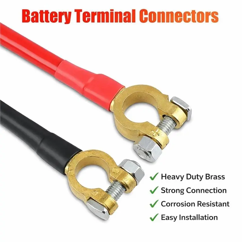 DTA4-Heavy Duty 2 Gauge Battery Cables 2 AWG, 16 Inch,With 3/8