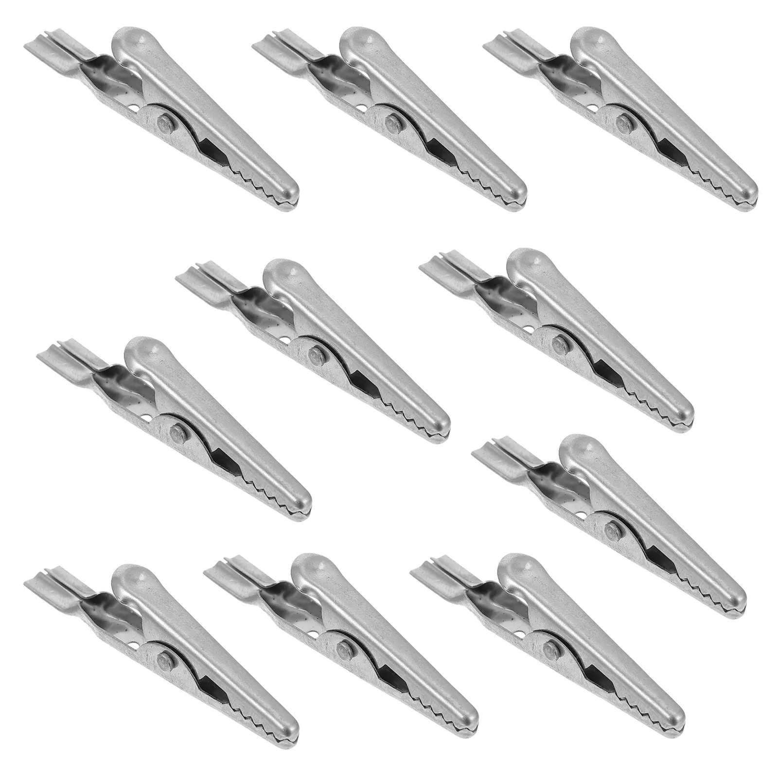 10Pcs Stainless Steel Test Clips Small Compact Metal Clamps for Electrical Circuit Testing Laboratory Quick Connect Clamp Tool