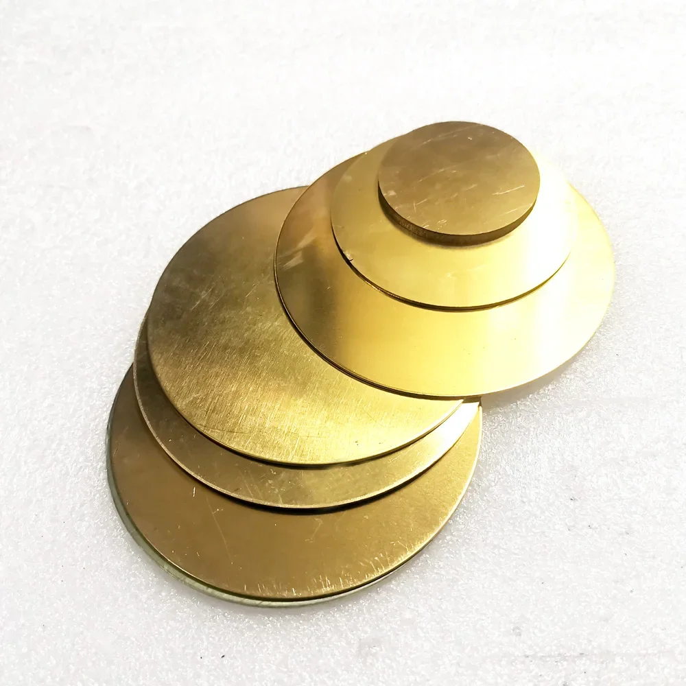 황동 디스크 원형 플레이트, H62 CNC DIY 소재 두께 0.8mm, 50mm, 100mm, 150mm, 200mm, 1mm, 1.5mm, 2mm, 2.5mm, 3mm