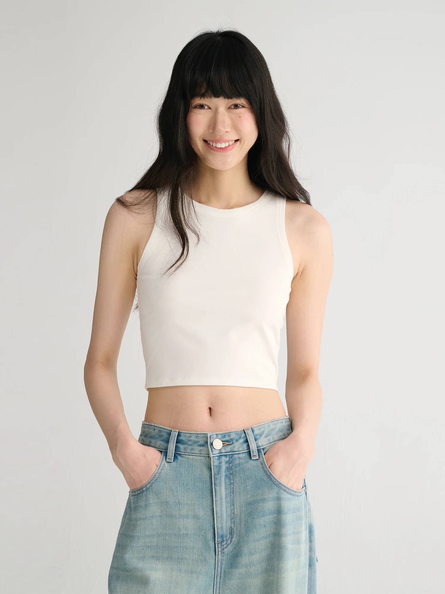 

Женская майка-топ Maison Cecile Four-Color Slim Fit из хлопкового бленда, удобная, для повседневной носки