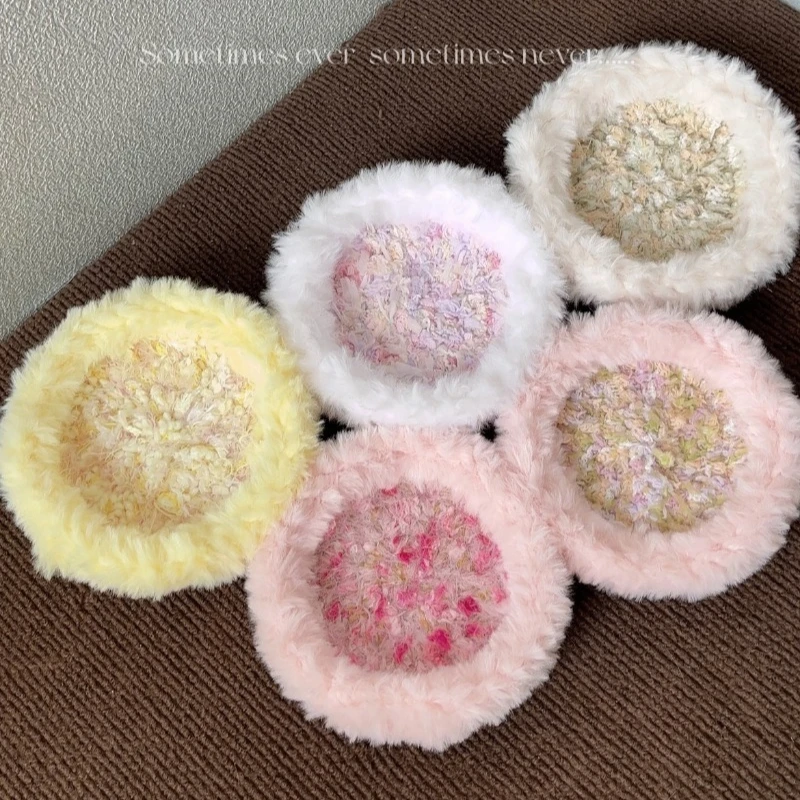 Plush Storage Tray Handmade Crochet Storage Tray Cute Hand Mixed Thread Coaster, Jewelry, Jewelry, Key Display Item Rack